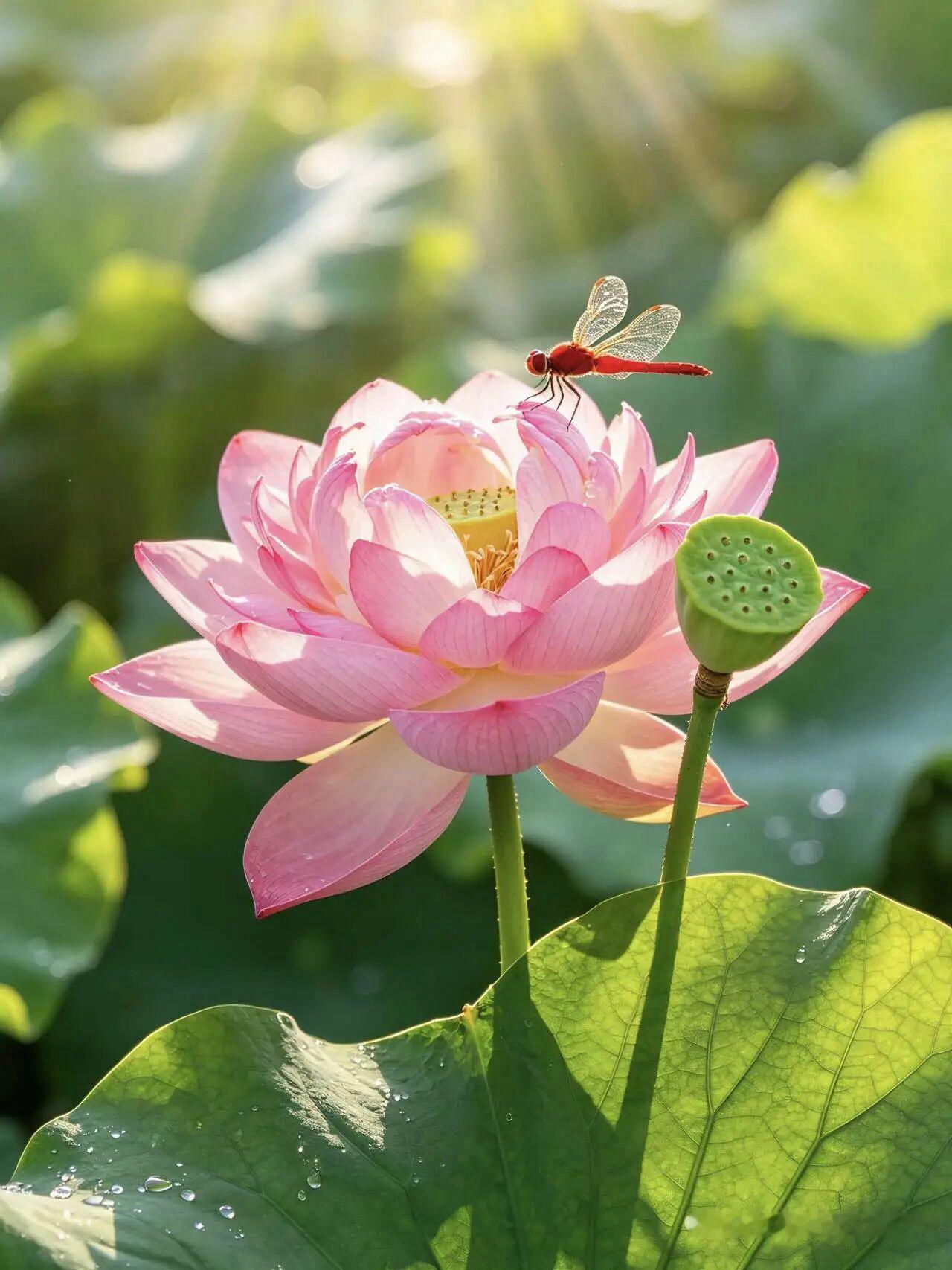 画堂春 · 夏园

落红铺径绿云低。游蜂飞过荷池。燕欢莺语叫声奇。水满清溪。
 