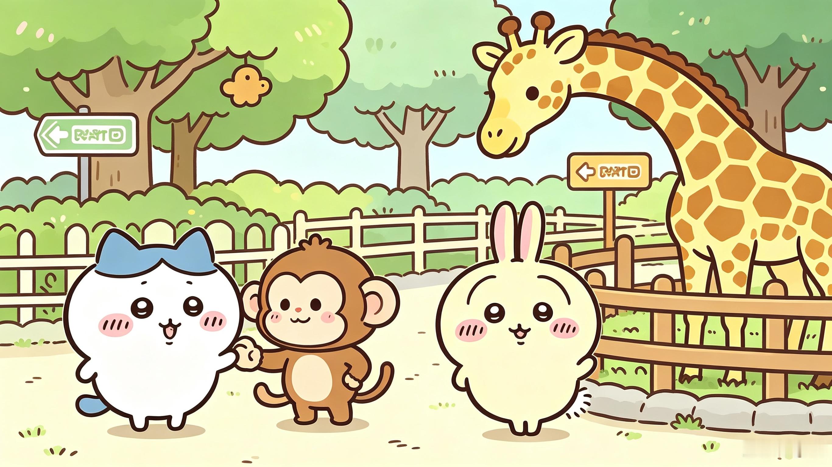 chiikawa吉伊卡哇灵感共创夏日企画长颈鹿和小猴子尊滴很可爱