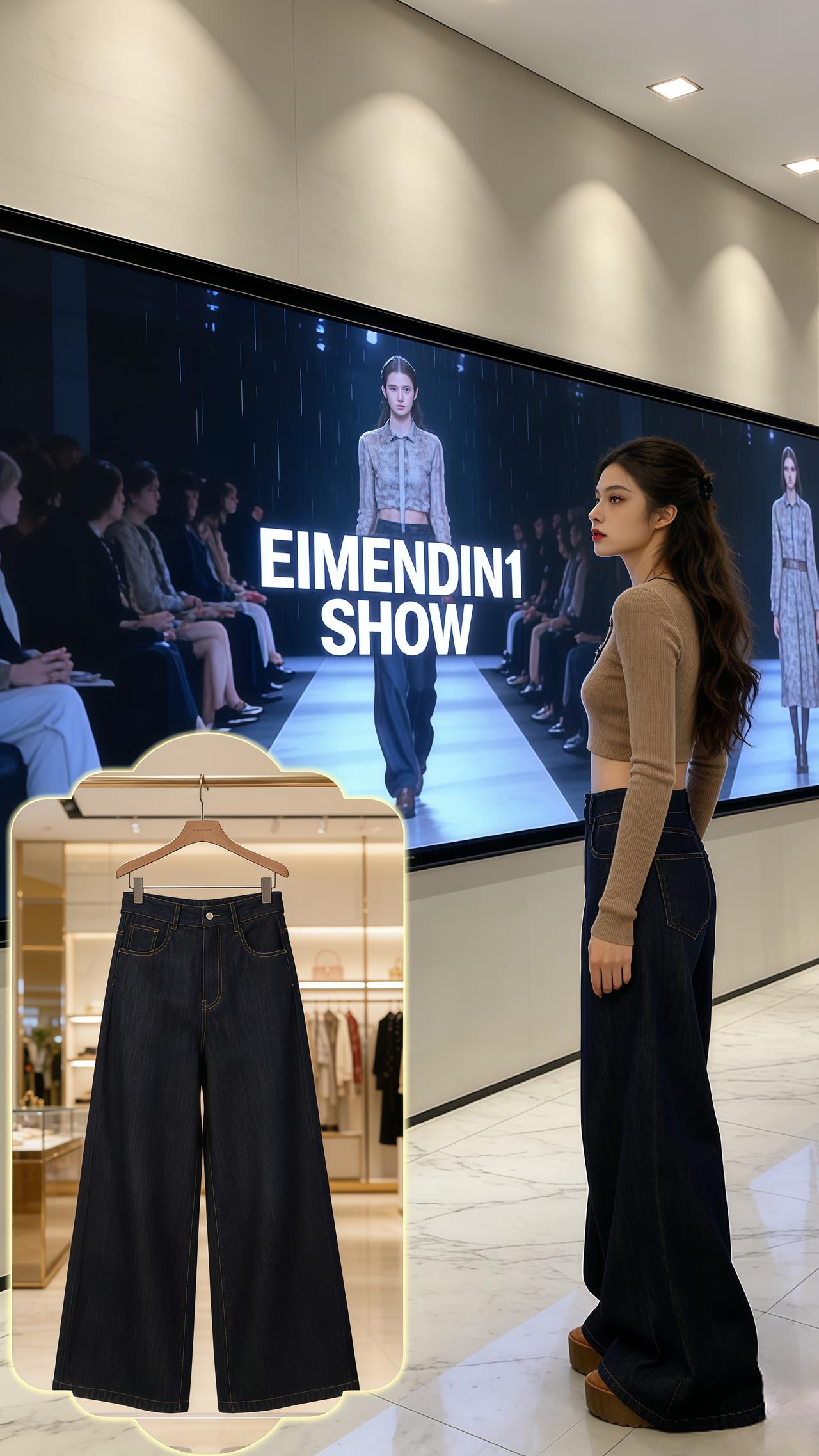 姐妹们，2026新款复古蓝显瘦阔腿牛仔裤来了！还是高腰的设计，超级显腿长，而且它