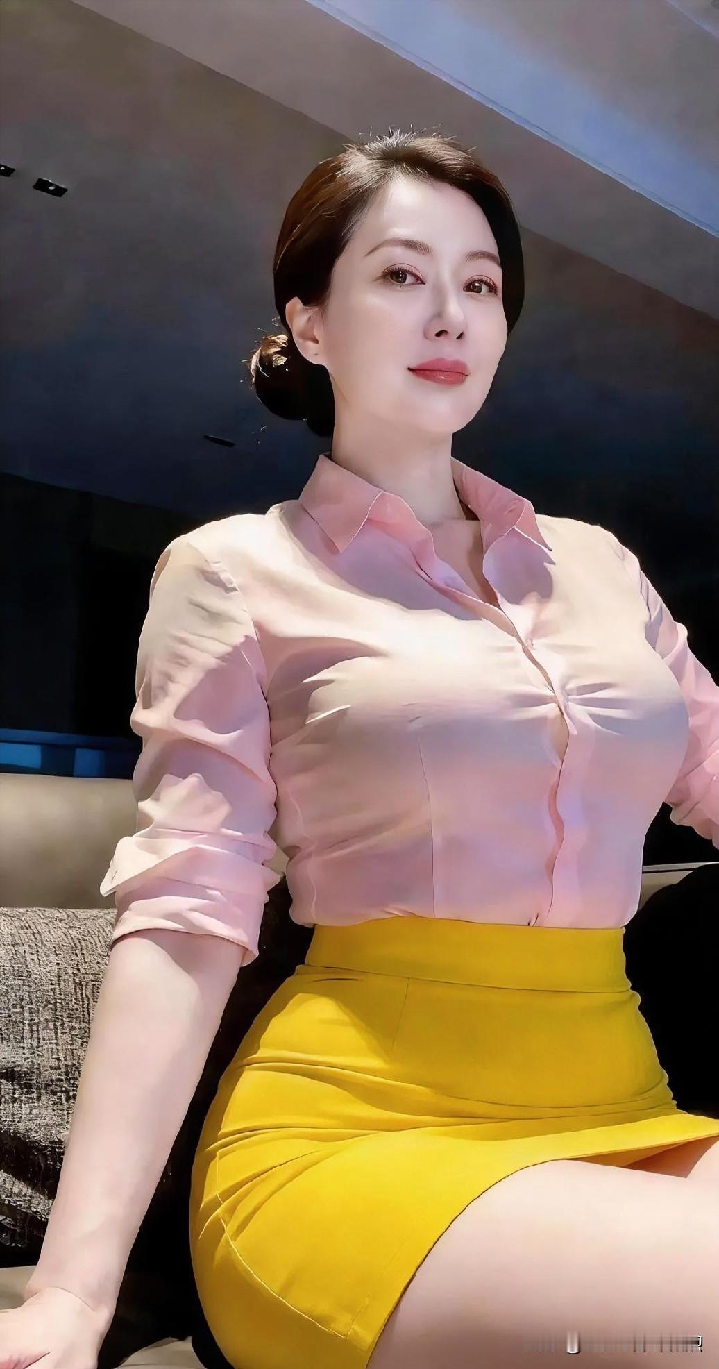 粉衫黄裙，温婉雅致。光影流转间，浅笑嫣然，如晨曦微露，透着恬静之美，从容绽放独特