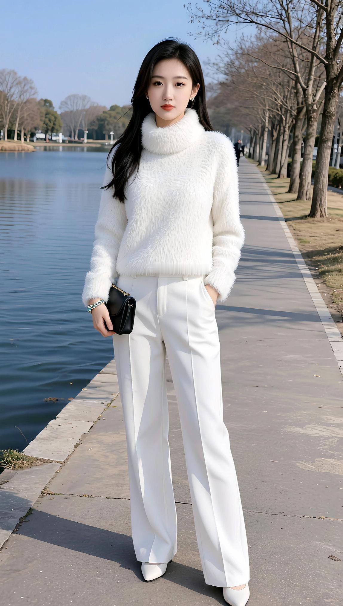 AI冬日白系写真 抖音ai创作