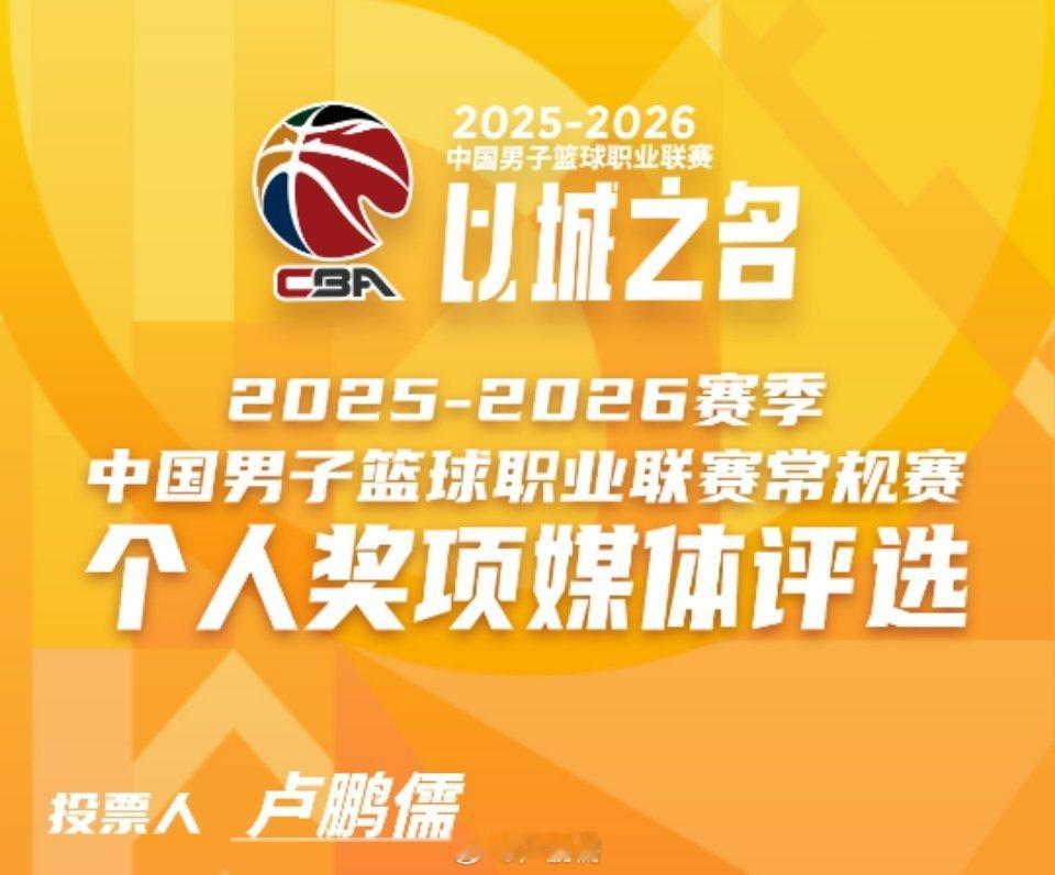 投出心中最佳 静候官方结果cba新疆男篮小卢篮球世界