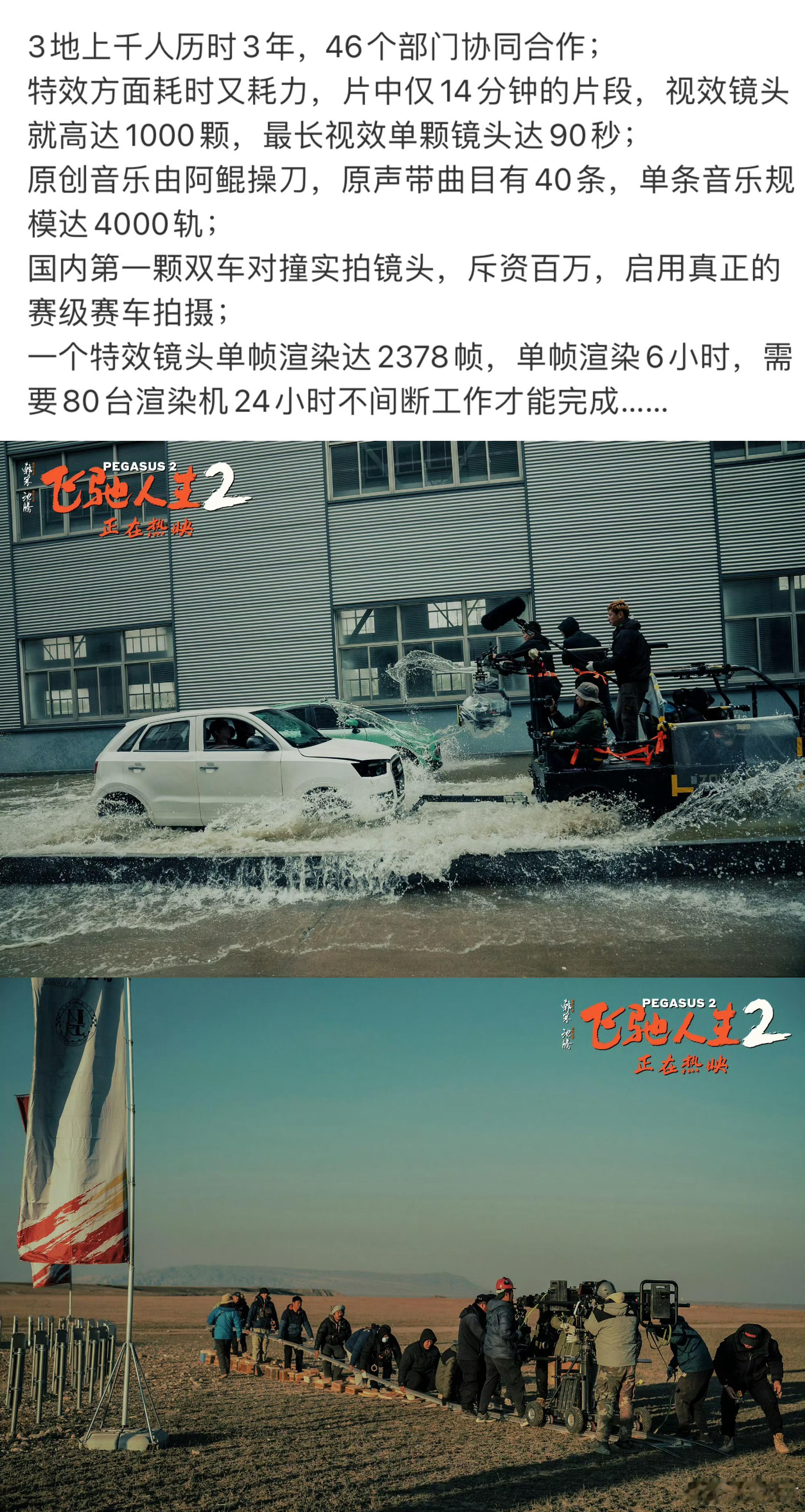 #一组数字看懂飞驰2#感受到飞驰2的用心和细节了，不仅演员演技出众，这幕后的数字