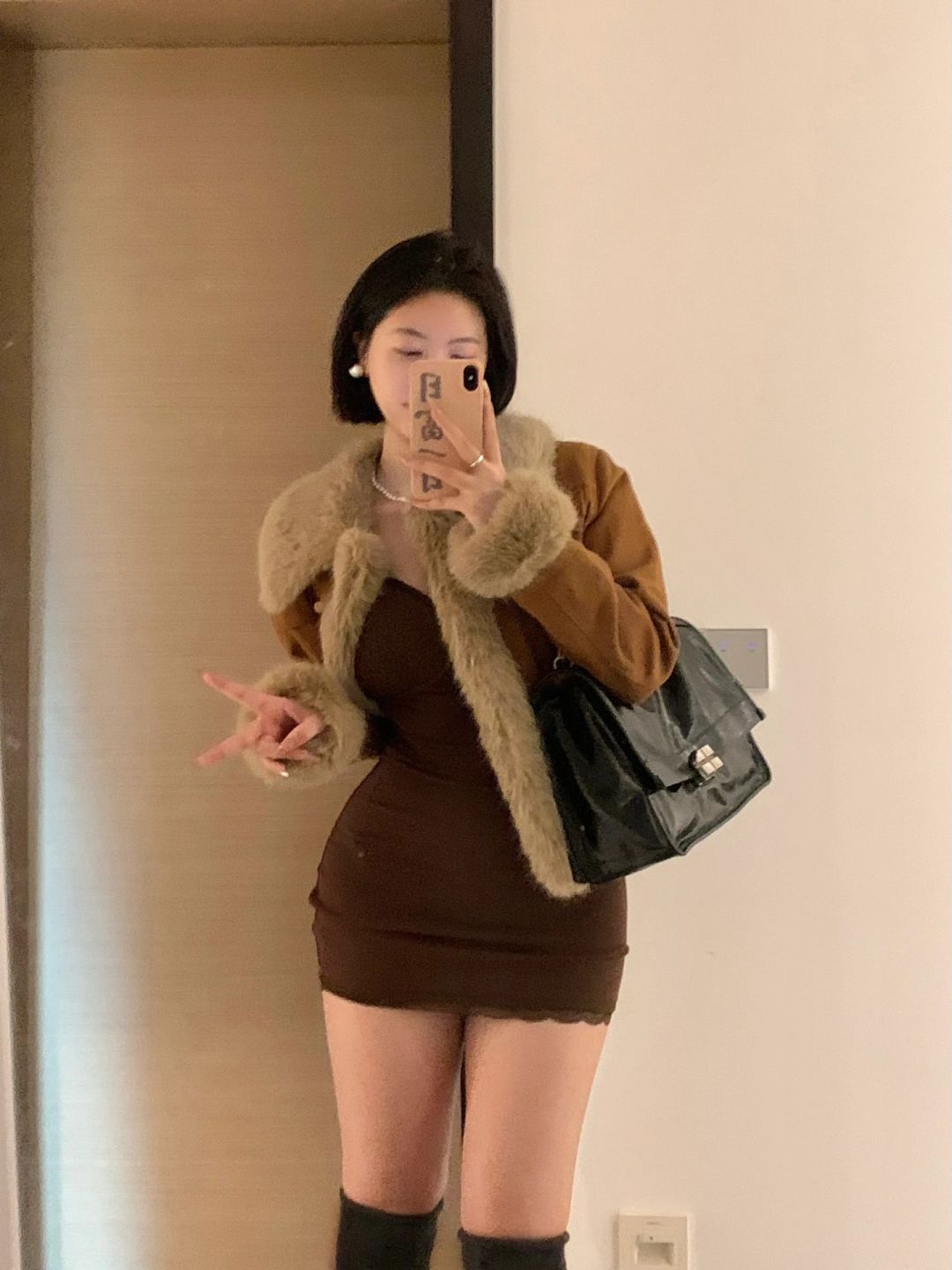 165/115 微胖穿搭 秋冬美拉德毛绒辣妹