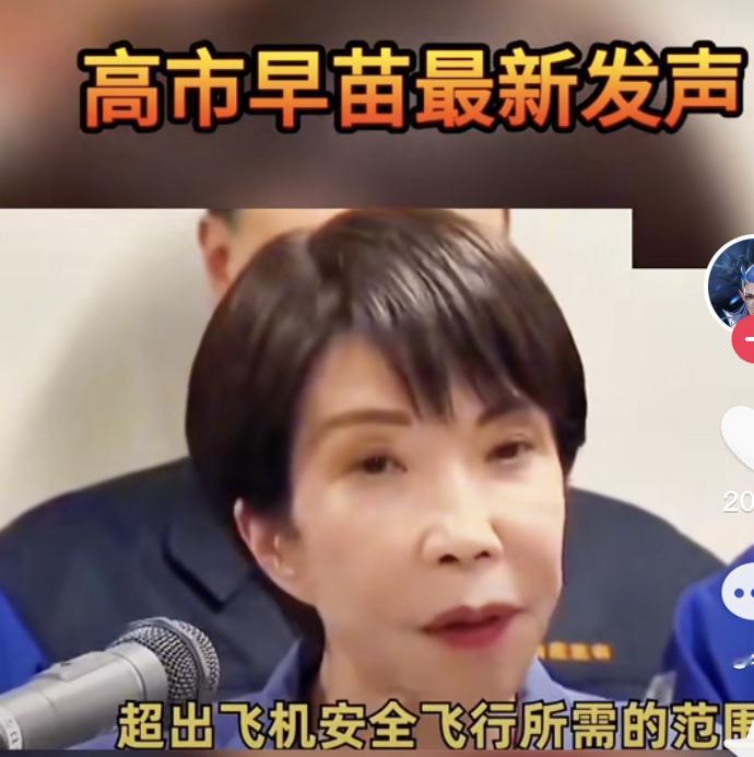 万万想不到
高市早苗再发表粗暴言论
公开警告中国，还要求中国：立刻停手。在日本炒