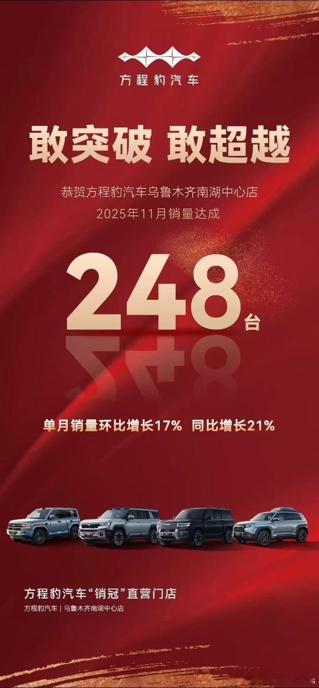 要说乌鲁木齐的经销商们，早点转投方程豹吧，肯定好使，不信你们去成都西安这些地方看