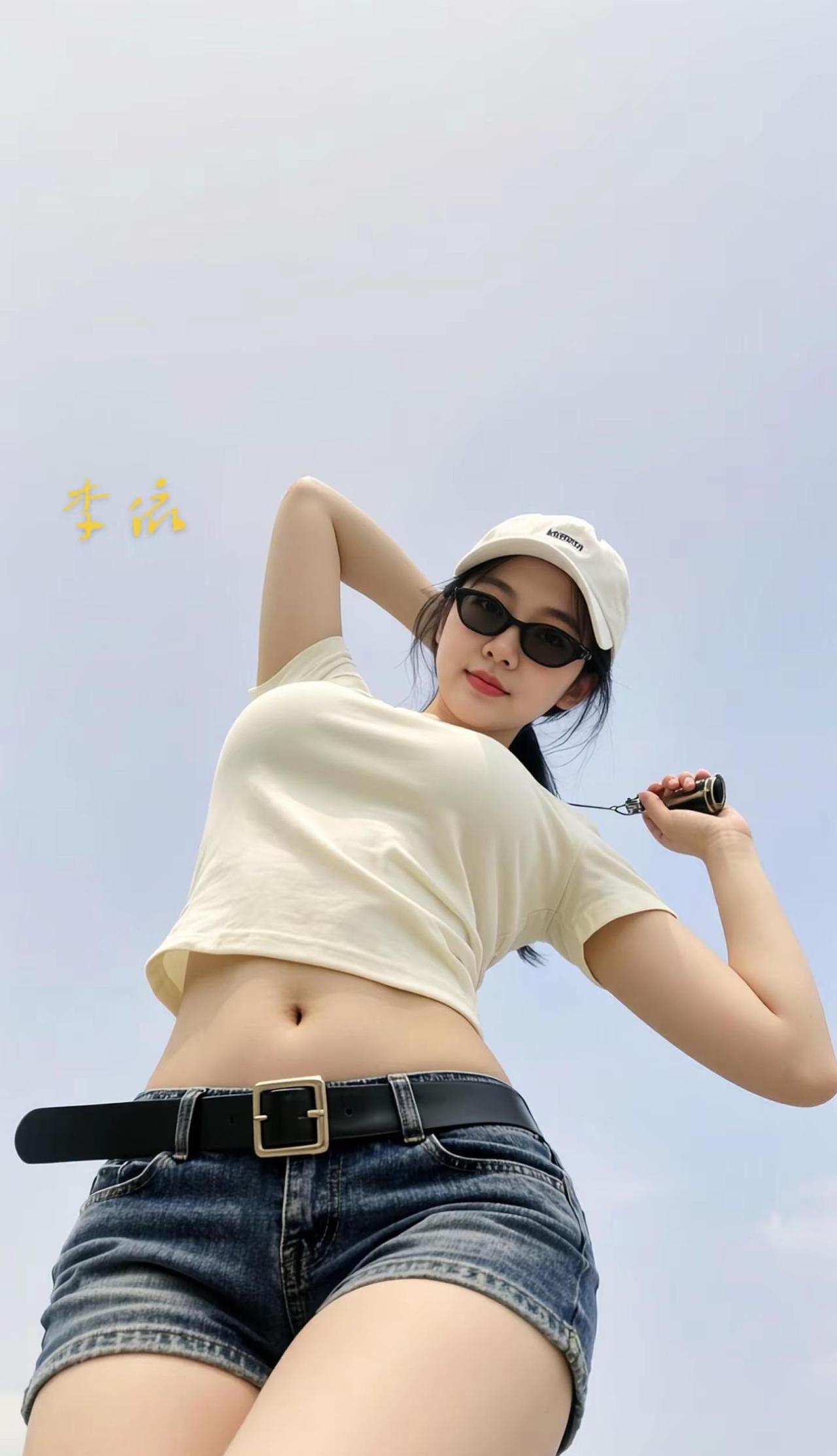 我的夏日户外穿搭 白色上衣搭配牛仔短裤 如何将夏日短袖穿出辣妹风 辣妹短裤 辣妹