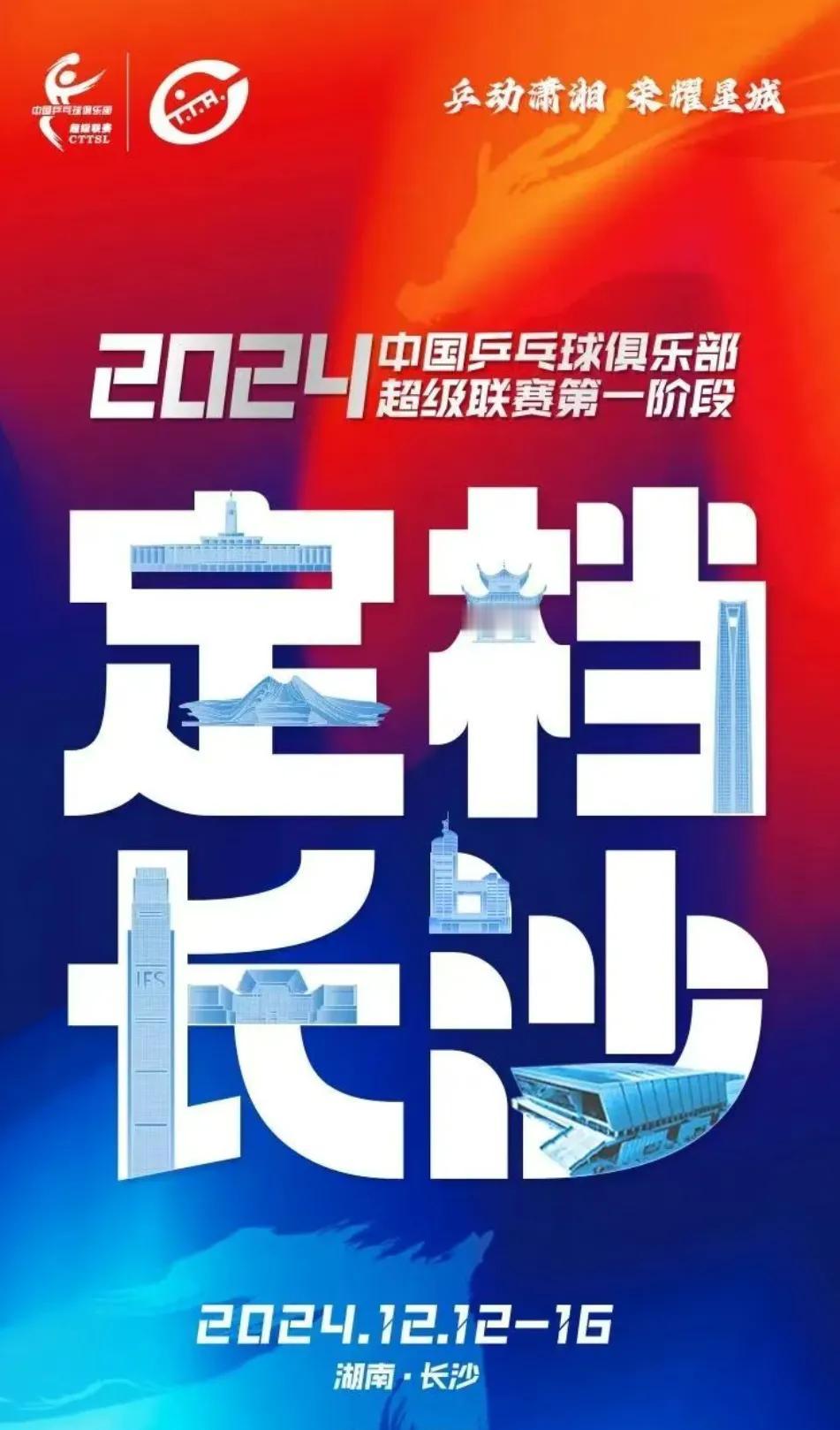 倒计时3天，2024年乒超联赛来长沙了！
2024乒超联赛 第一阶段比赛将在长沙