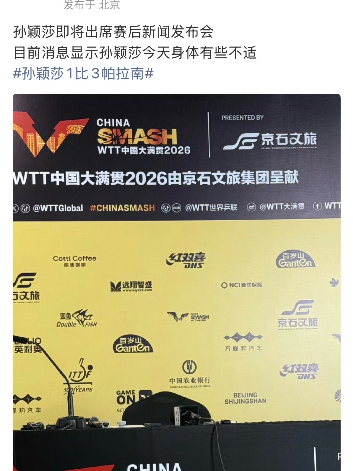 孙颖莎1比3帕拉南身体不适了还被逼着参加发布会？你们是疯了还是怎样，拿下这么多荣