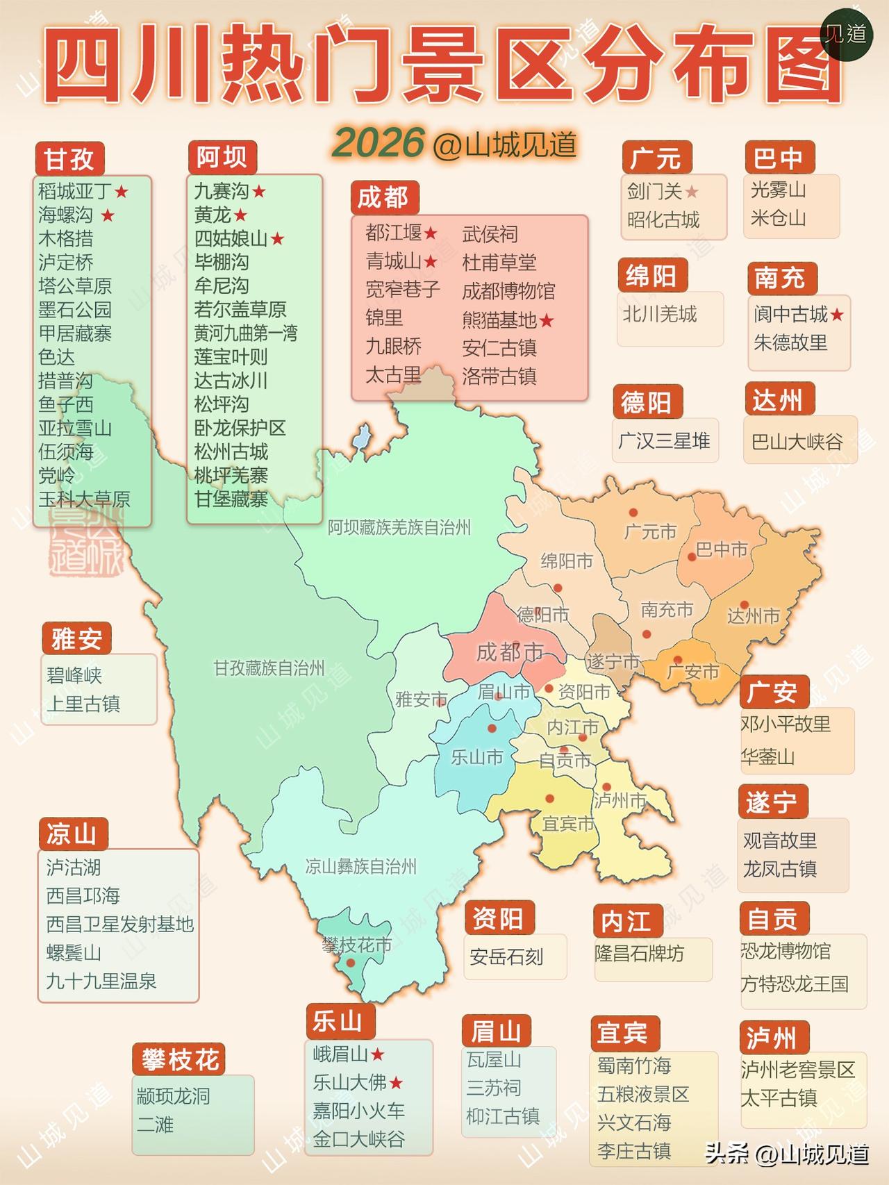 【四川旅游景区分布图】【四川5A景区分布图】原创分享
出发吧趁现在 四川