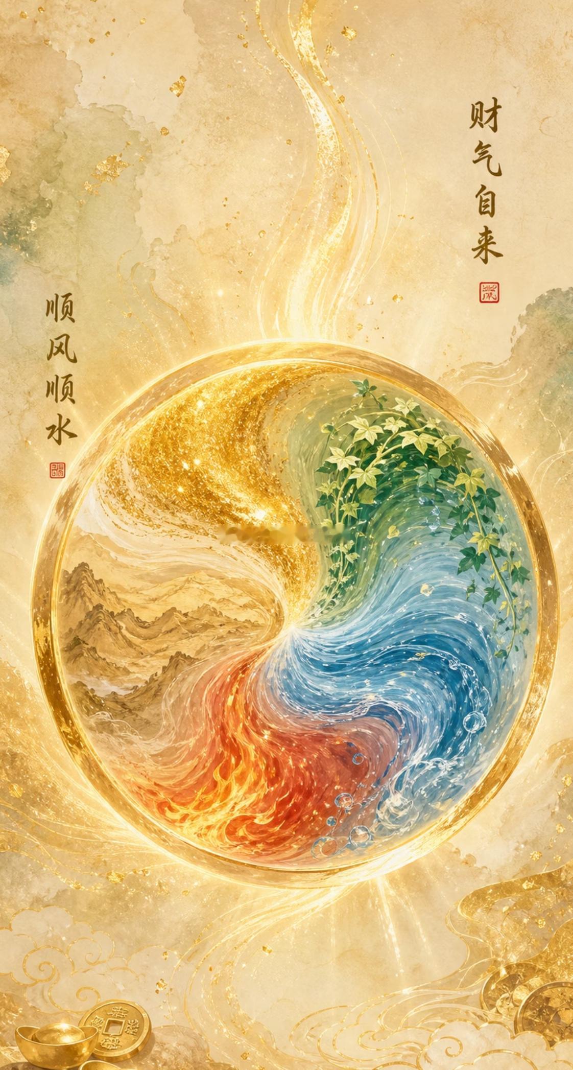 正财稳定稳步增收，副业，合作，外出求财皆有机遇，财气长久不散，衣食富足，家底丰厚