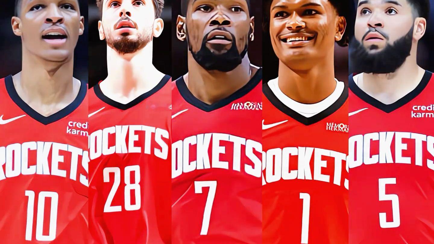 今日阿门汤普森5年2.08亿美元续约火箭，NBA火箭队新赛季首发五虎来了。