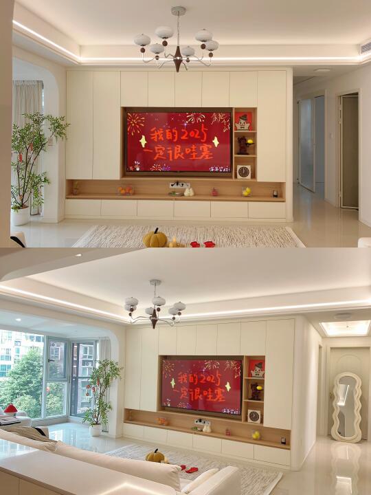 真的只有85㎡，满墙电视柜我后悔了……