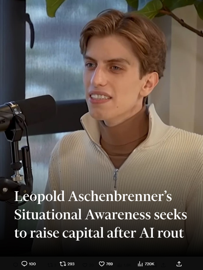 今天这个叫Leopold Aschenbrenner的人火了。事情是这样的：Le