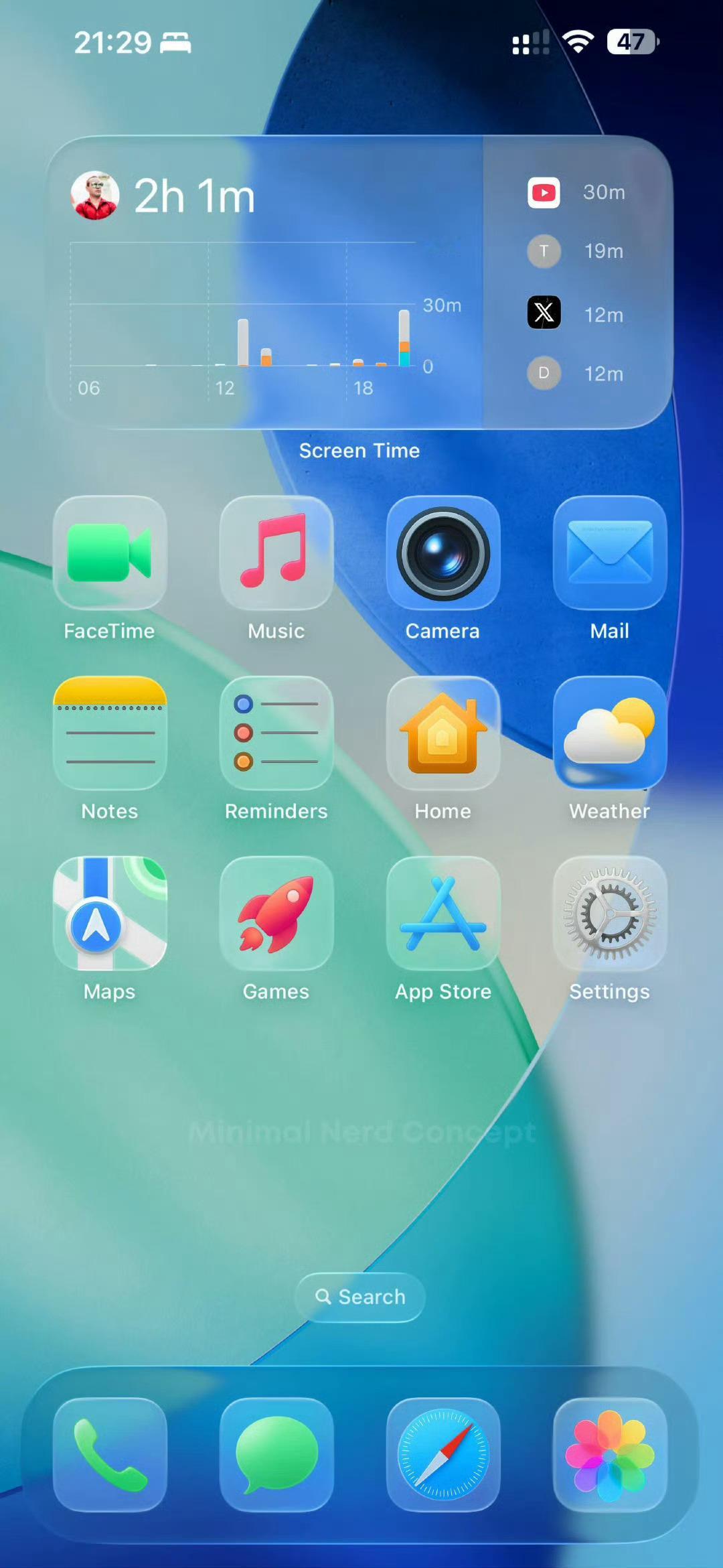 如果这是 iPhone ios26 液态玻璃的最终形态，那就太对味了，不破坏原生