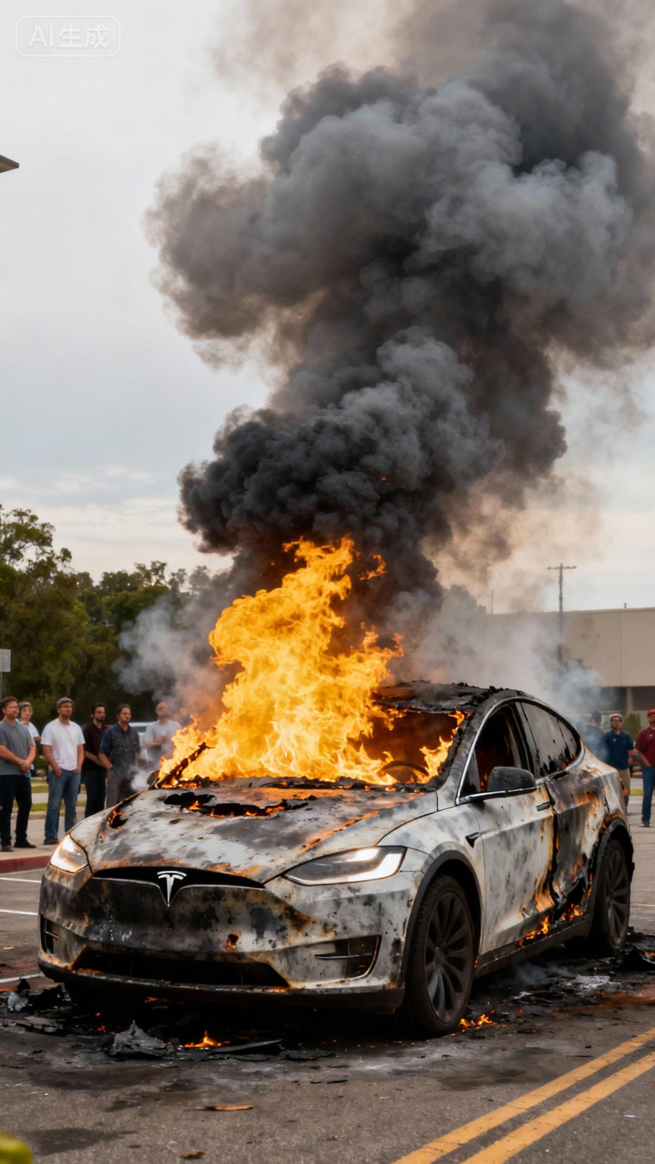 特斯拉撞树后打不开车门，
5人被困燃烧的车内身亡，
生前曾挣扎尖叫逃生！特斯拉在