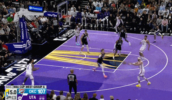 哈哈哈节目效果拉满，杰林威廉姆斯这个底角三分颠进！