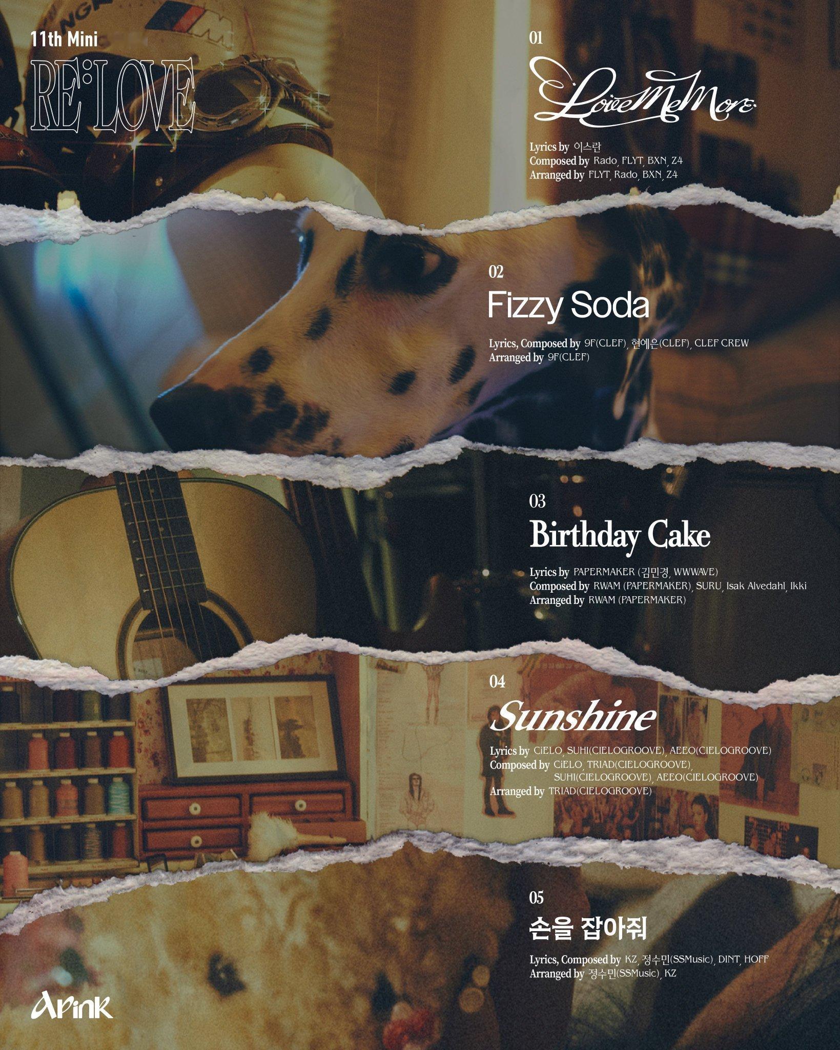 Apink迷你11辑《RE : LOVE》歌单 