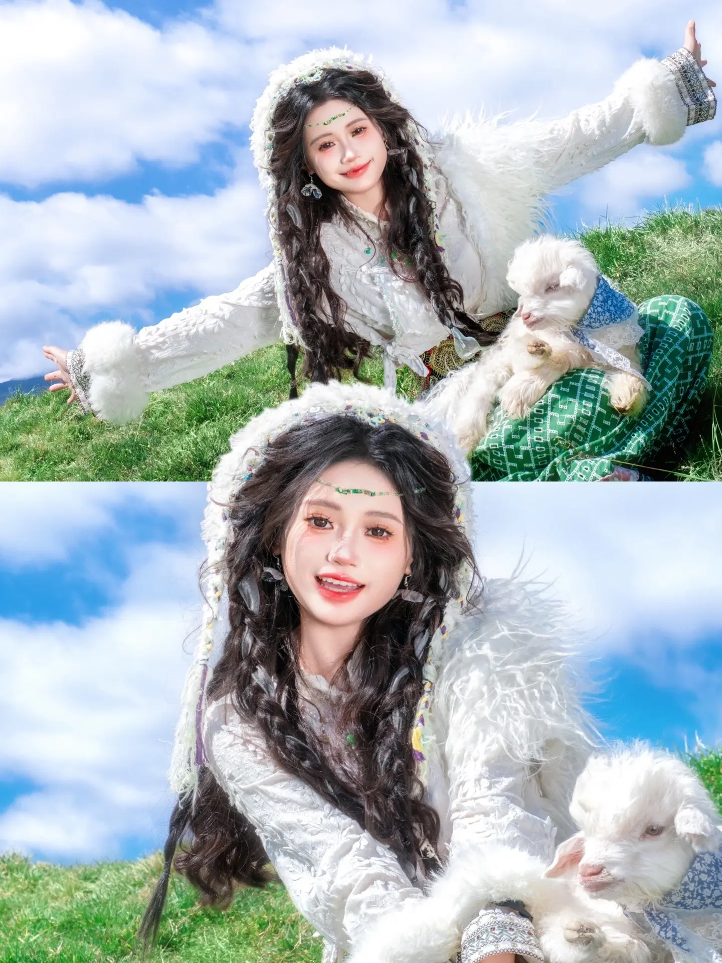 以后这片草原的小羊🐑都归我管丨丽江写真 我不是最后一个来丽江拍抱小羊的吧
