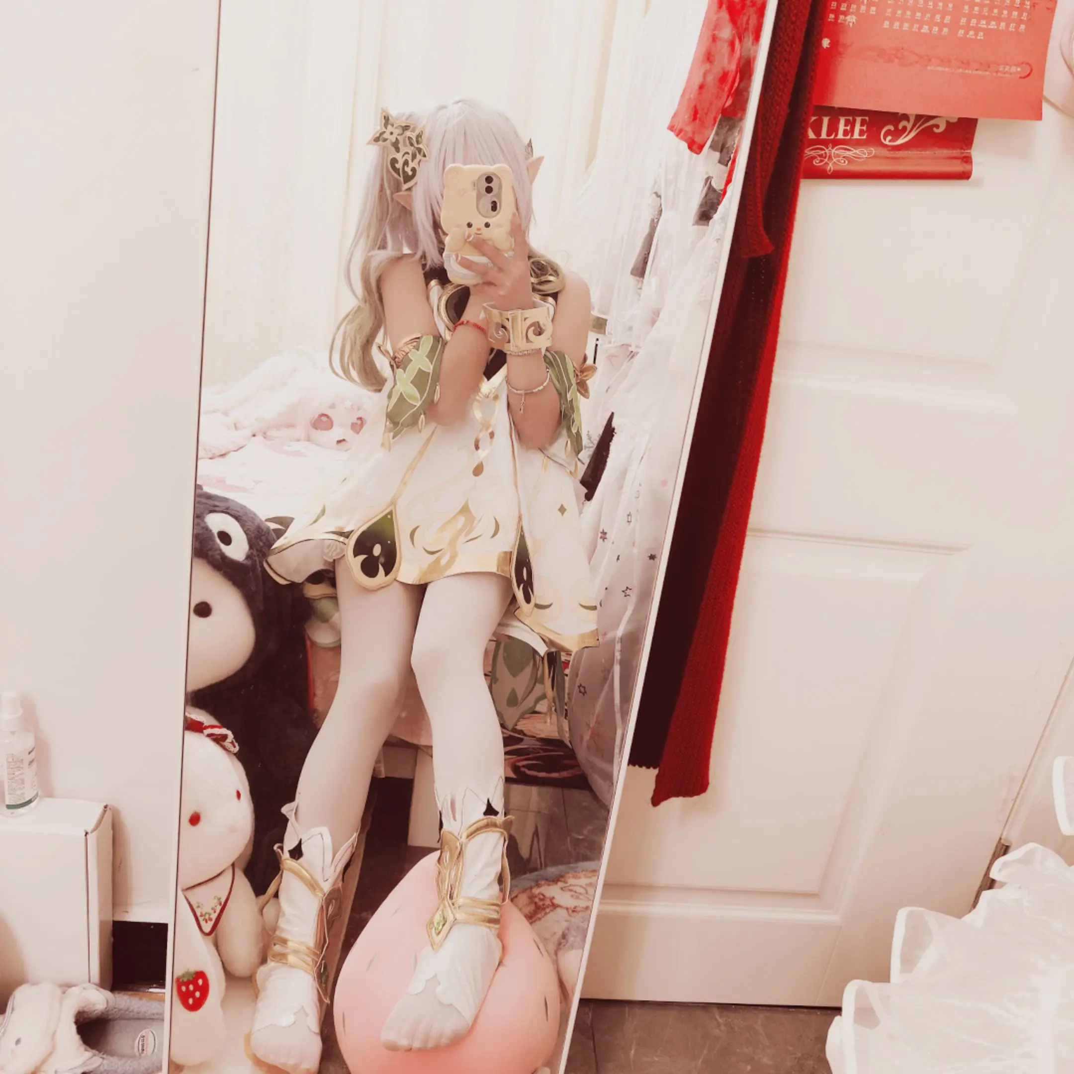 对镜拍 COS 纳西妲 甜妹 立春