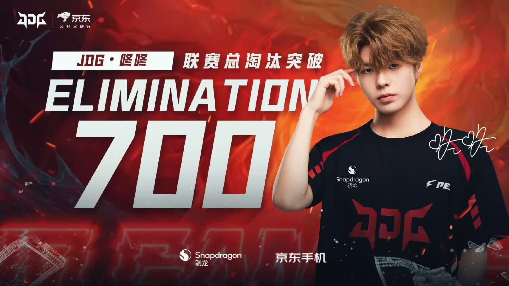 JDG咚咚联赛700淘汰 恭喜咚咚解锁700淘汰成就！手感火热运营拉满，期待后续