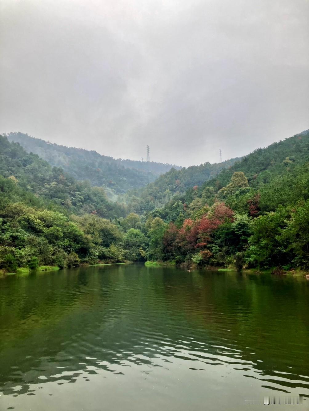 立冬泳练》

乙巳立冬雾晨天，
开练如常整六点。
越野劲骑十里远，
一里登阶到塘
