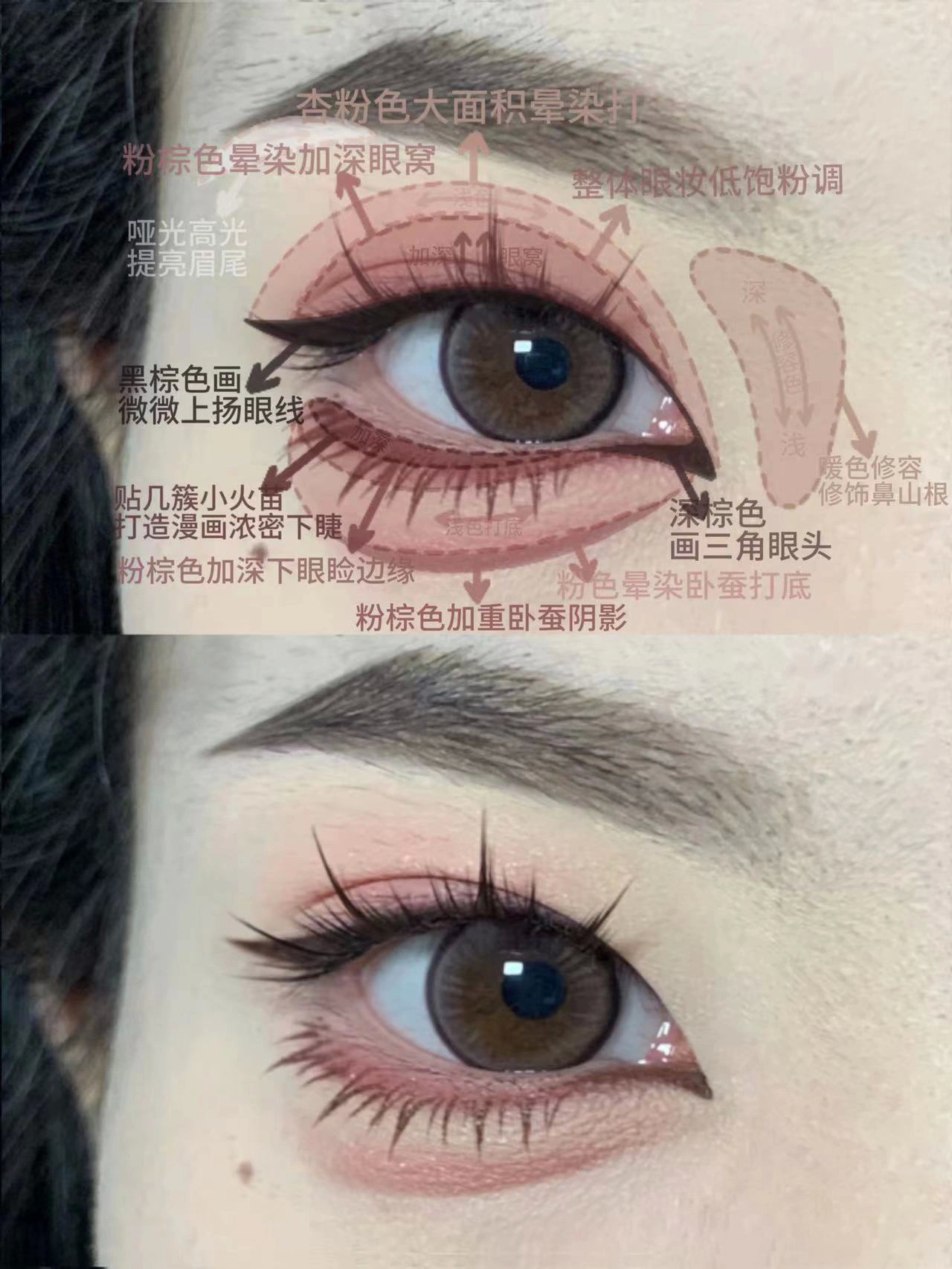 内双杏眼！玫玫粉黛钓系眼妆！妩媚氛围感cr 鹤鹤 ​​​