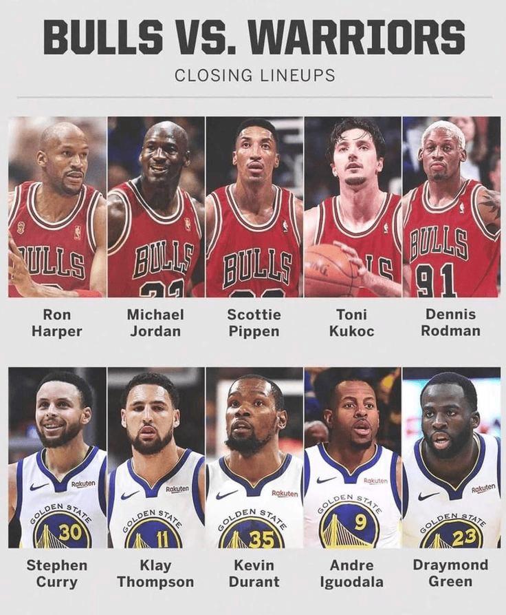 🇺🇸美媒晒图发文：“公牛王朝 vs‘勇士王朝’，来一场巅峰对决，谁能取胜？”