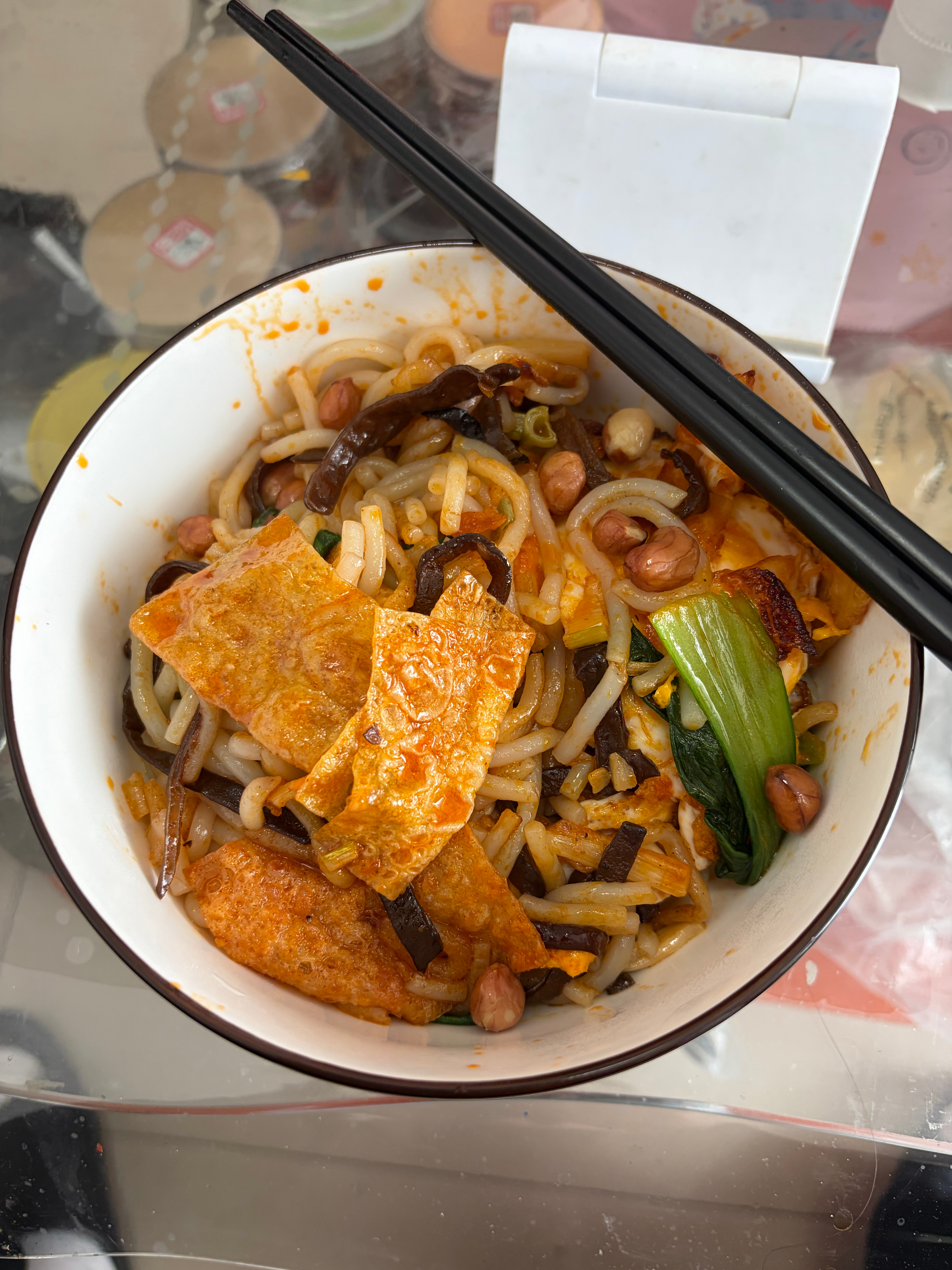 每日一餐分享 炒螺蛳粉比带汤的更好吃，好久都没吃带汤的了 