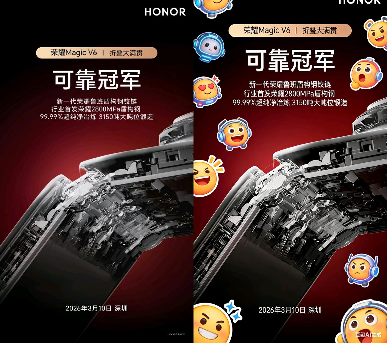 荣耀疯了！造手机用上盾构钢+3150吨锻造，这是折叠屏还是装甲车
 
荣耀现在做