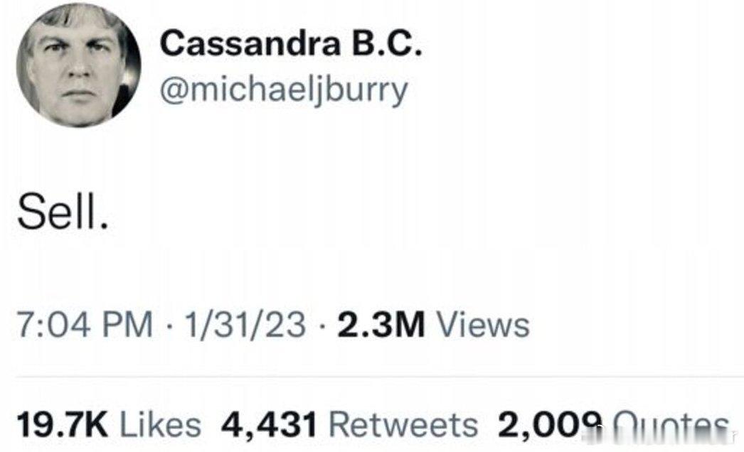 一个做财经媒体的朋友问怎么看Michael Burry最近的一些观点，我回她“M