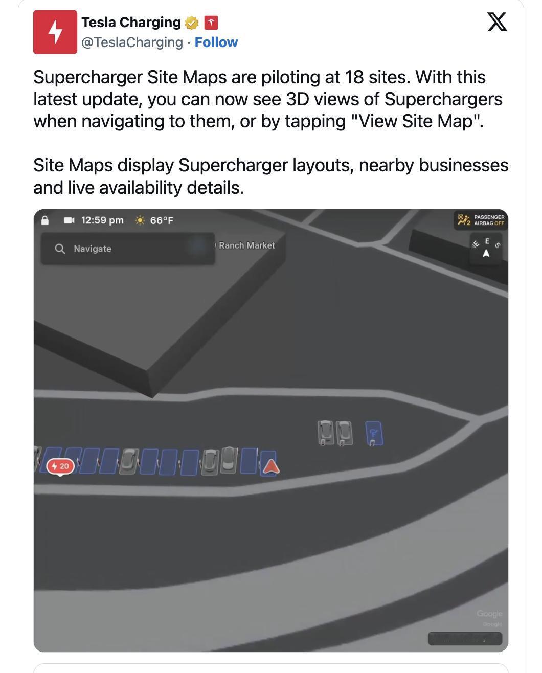 特斯拉假日更新，引入3D超充站地图
特斯拉今年的假日软件更新已推出，其中包含一项