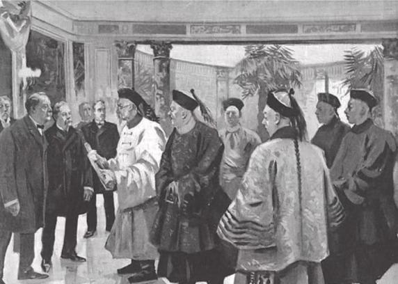 1896年，李鸿章访问美国，受到隆重接待，50万美国人争睹李中堂的风采，以致万人