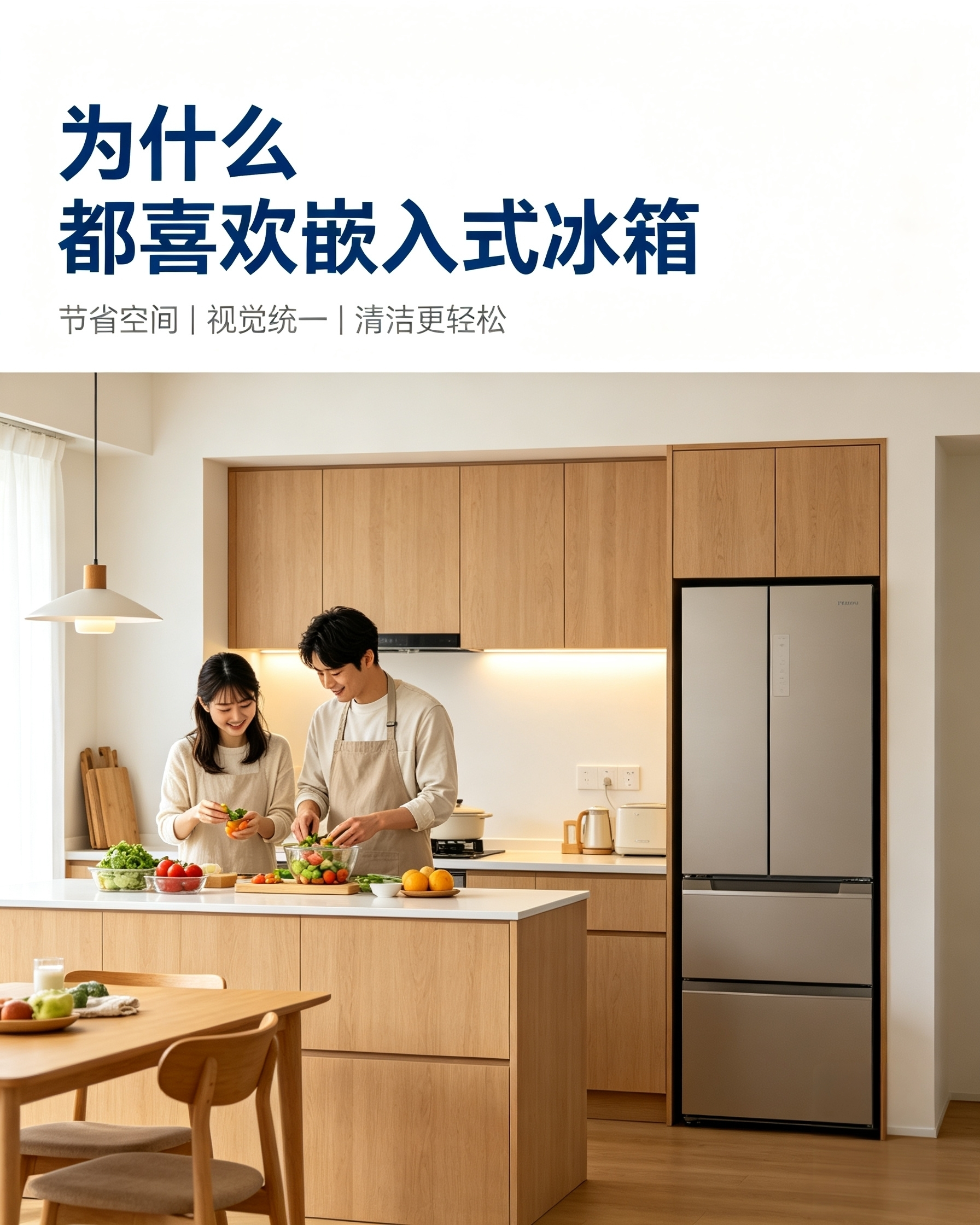 为什么日韩家庭都喜欢嵌入式冰箱 在寸土寸金的日韩，嵌入式冰箱简直是空间魔法师！它
