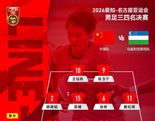央视5直播：中国U23vs乌兹别克，王钰栋、蒯纪闻首发，争亚运铜牌