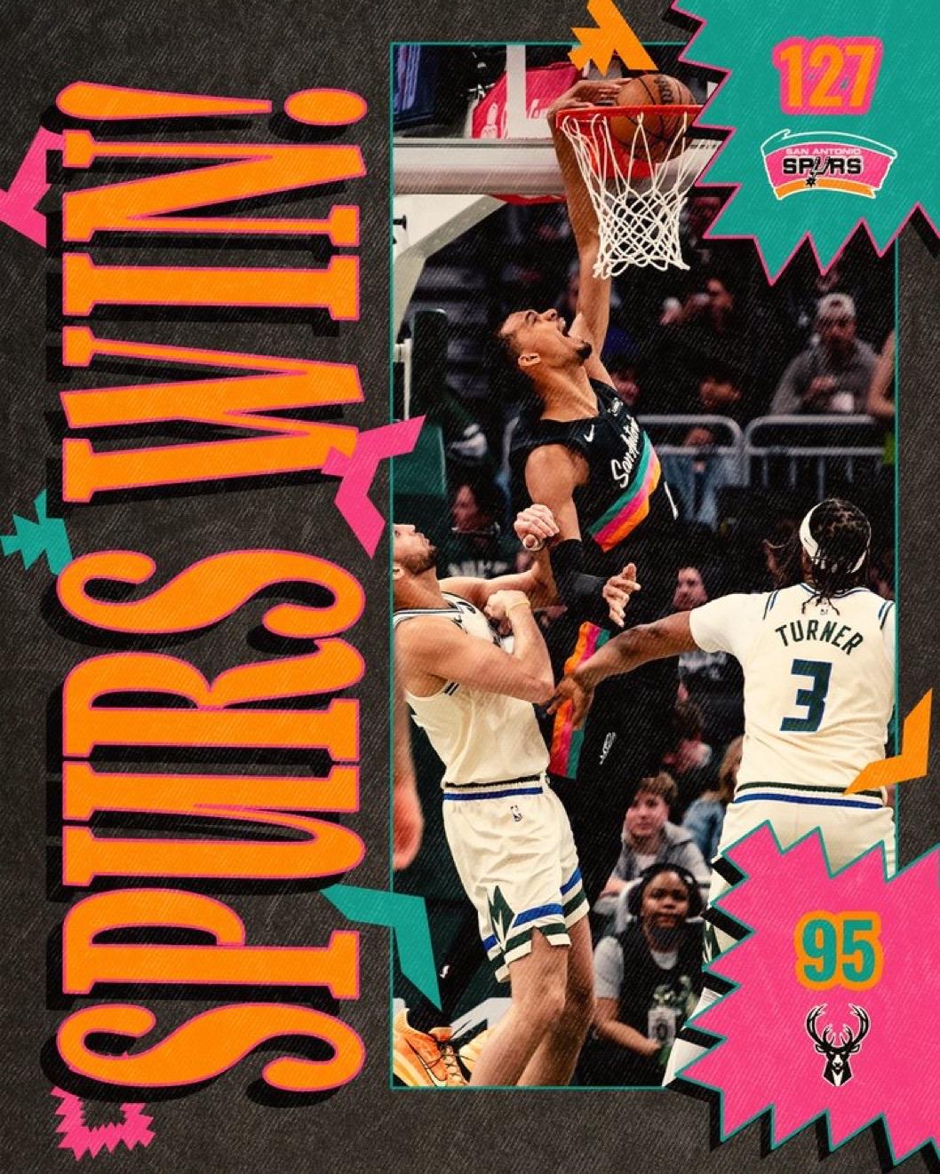 3月29日NBA常规赛战报（6场）：

马刺127-95雄鹿
活塞-森林狼

7