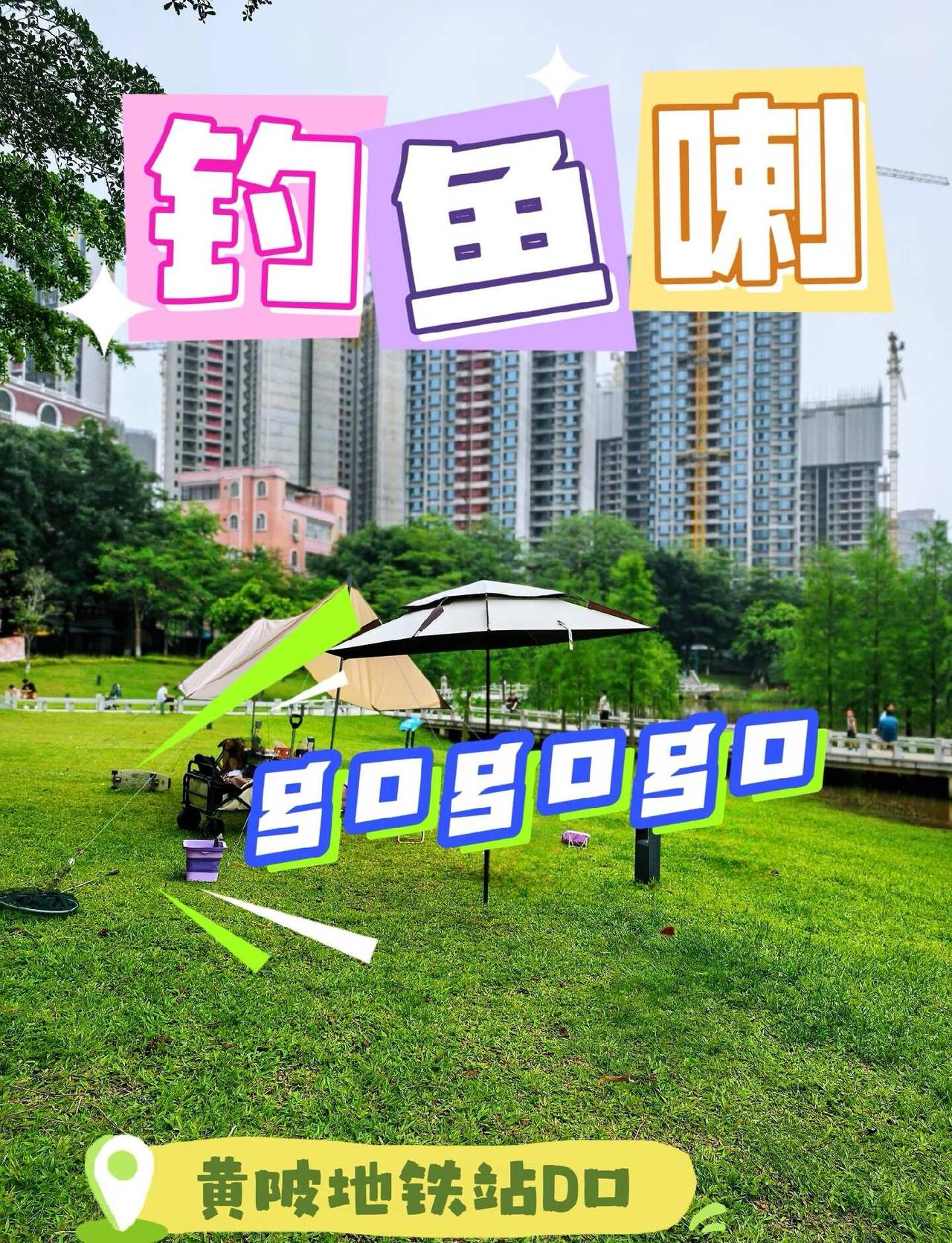 周末去钓鱼-黄陂湿地公园
碧道沿途都有人下杆。观景台比较好钓，不过人多，对面的水