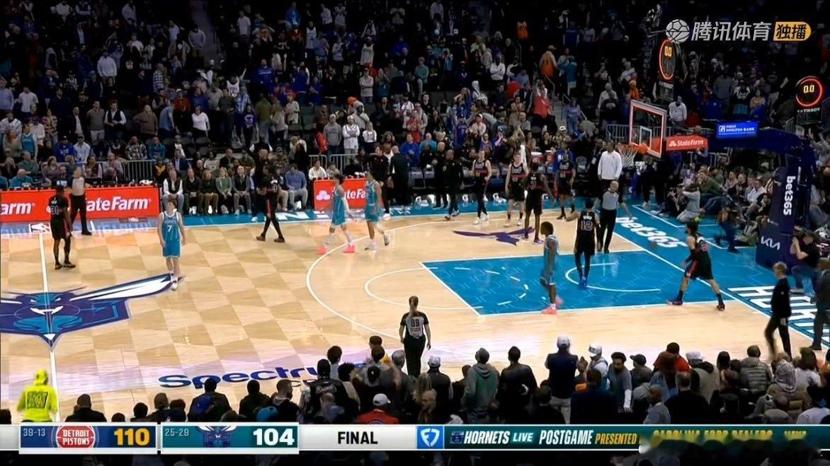 黄蜂104-110不敌活塞，九连胜就此终结！坎宁安33分9板7助，邓肯-罗宾逊1