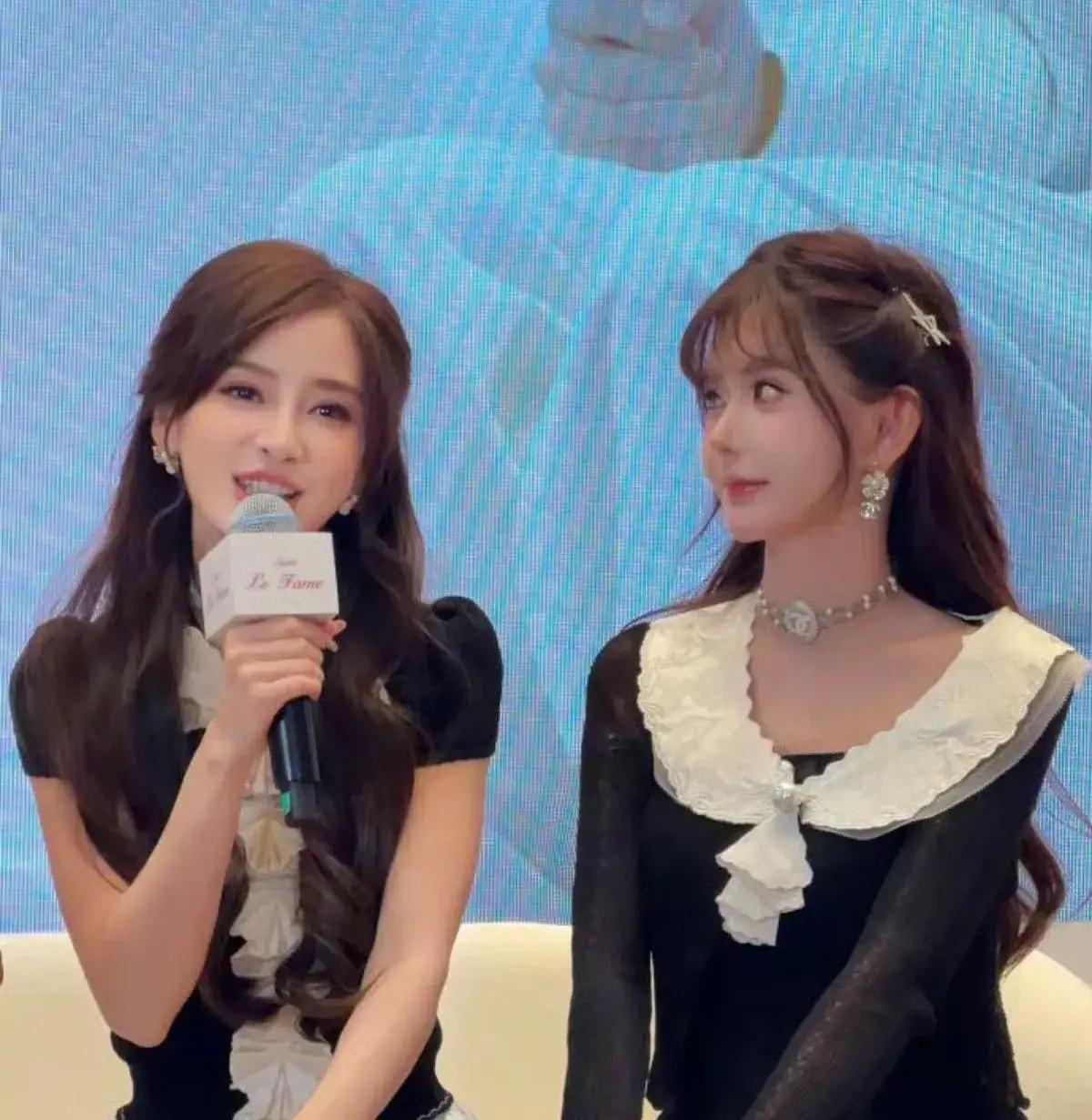 3月27日活动现场，杨颖竟和网红韩安冉同框到难辨真假？这粉丝“复刻”偶像的脸，代