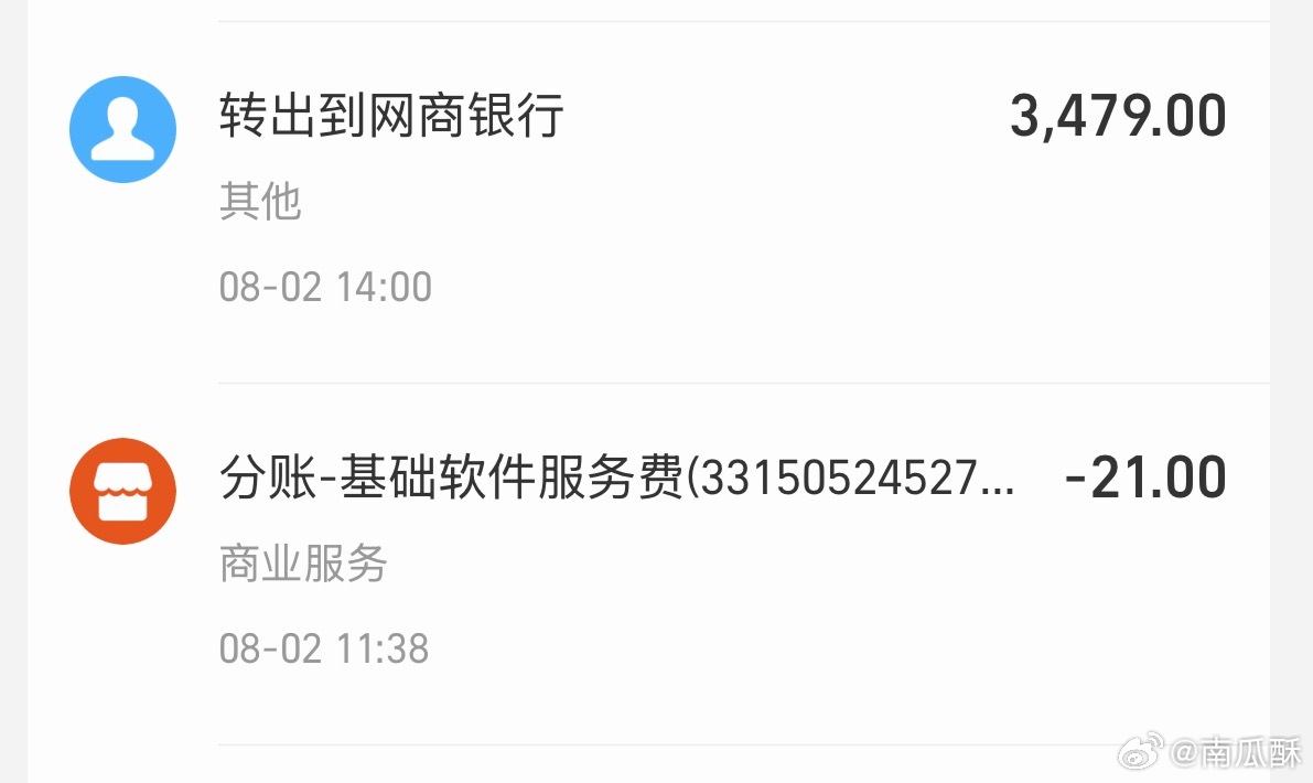 咸鱼卖了个 3500 块的东西，扣了 21 块手续费（0.6%），实际到手 34