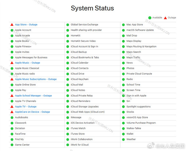 【苹果回应多项服务现故障 ：App Store、Apple Music等正进行例