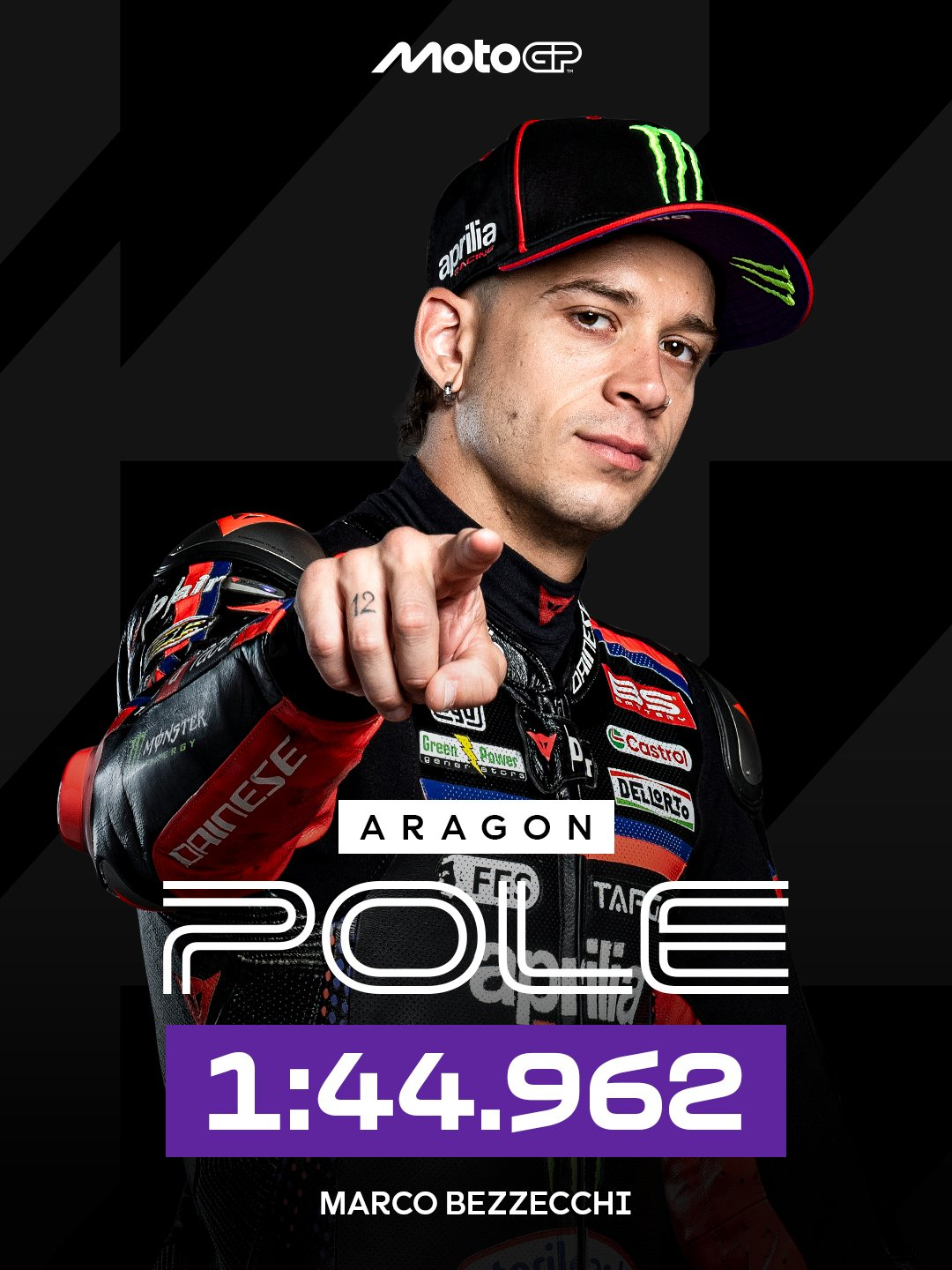 贝塞奇拿下MotoGP阿拉贡大奖赛杆位！1分44秒962的成绩再度打破赛道记录！