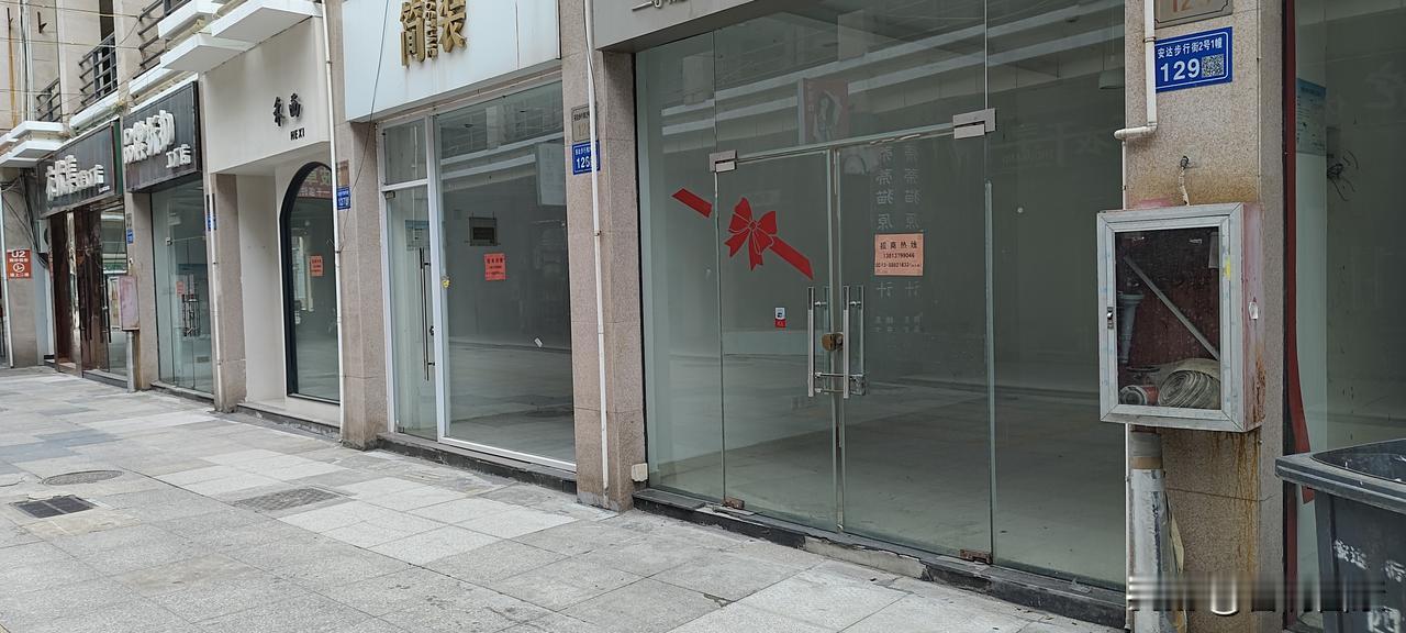 某步行街内街店面大多处于空置状态
上班步行，都要经过一个步行街的内街，曾经有过一