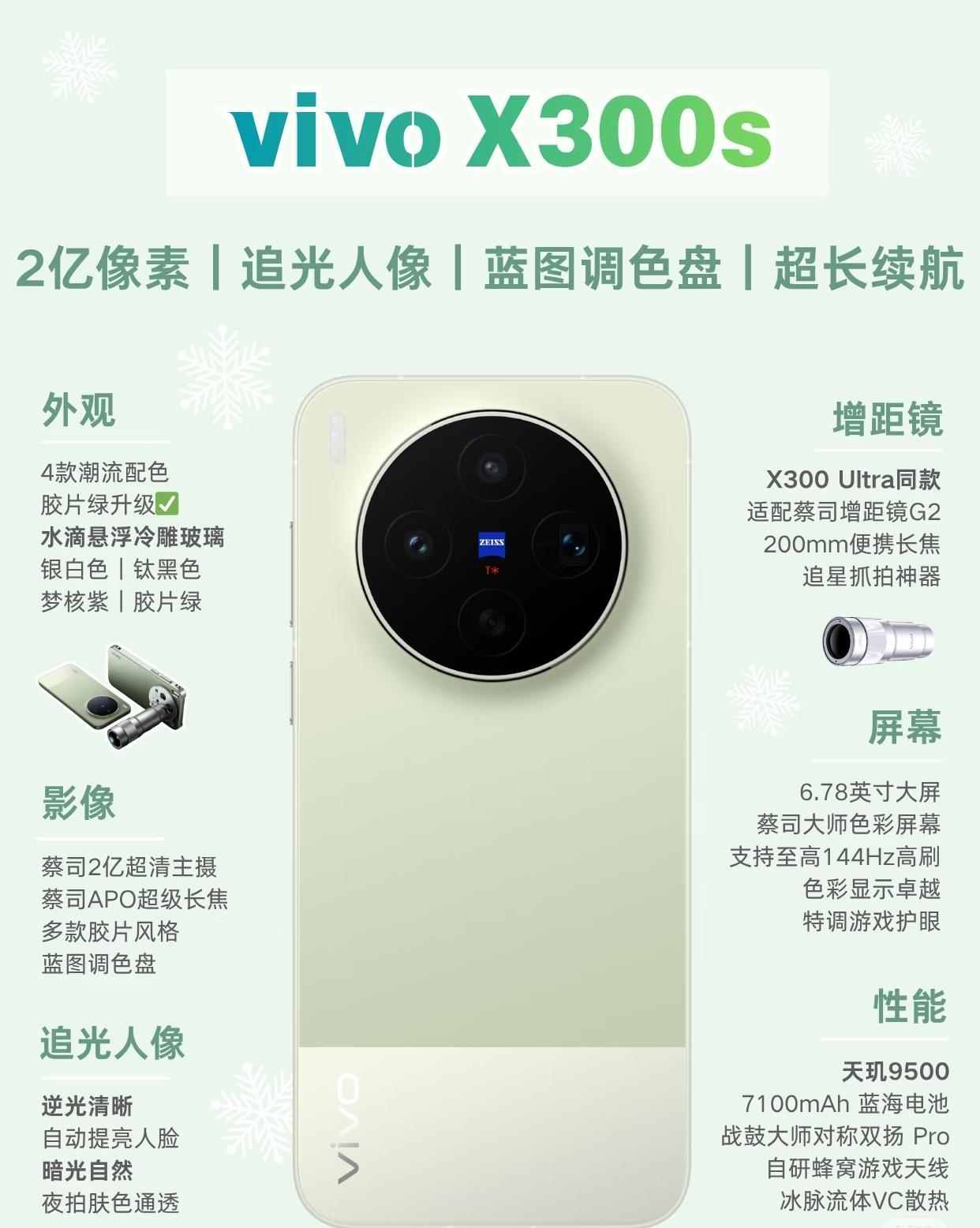 vivo X300s的升级点太实在了！装了X300 Ultra同款蔡司G2增距镜