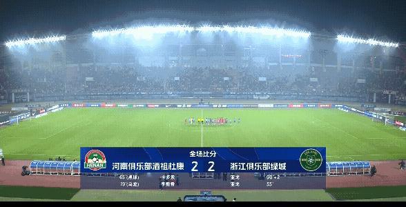 河南最终主场2：2战平浙江，这是两队都可以接受的结果，可以说如今这两支中超球队，