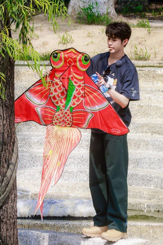 田嘉瑞《花儿与少年》细腰长腿在阳光下放风筝的开朗少年 ​​​