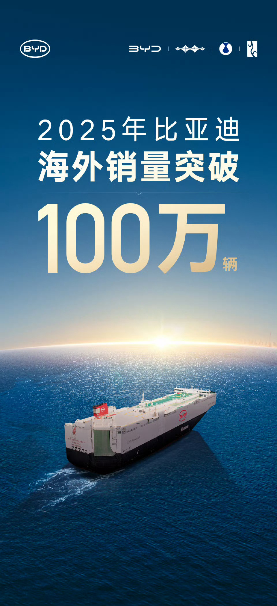 恭喜比亚迪！2025年销售突破460万辆，其中海外销量突破100万辆！比亚迪