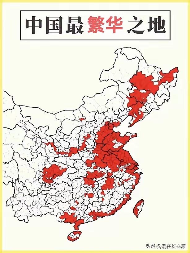 中国最繁华的地方，湖南哪些地方入选？
根据网友整理的中国最繁华的地方地图，湖南也