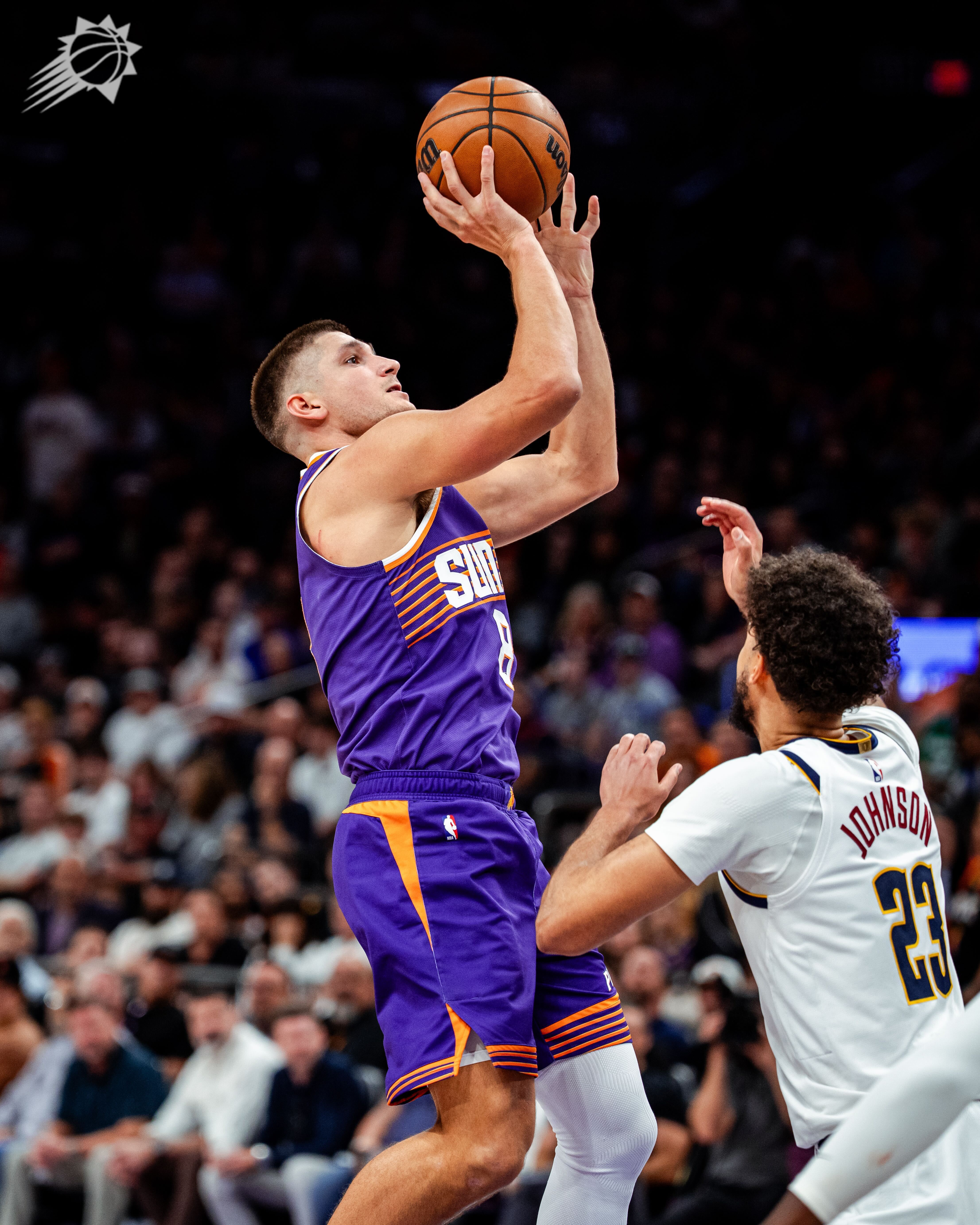 阿伦滞空中投，暂时领先！菲尼克斯太阳 ｜旭日东升 ｜掘金vs太阳