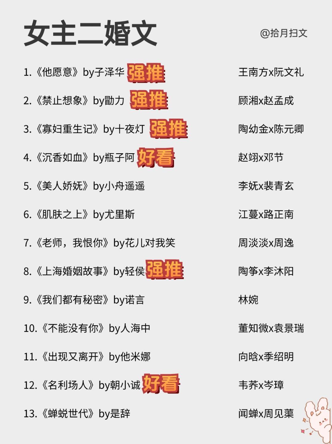 超级喜欢的26本女主二婚文！真香上头